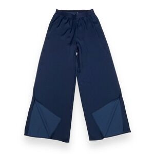 Gigi Parker Pants Women XS Blue Swim Cover Up Split Leg Elastic Waist NWT